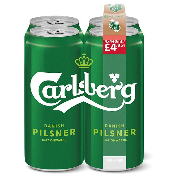 Carlsberg Pilsner Lager Beer 4 x 440ml Cans