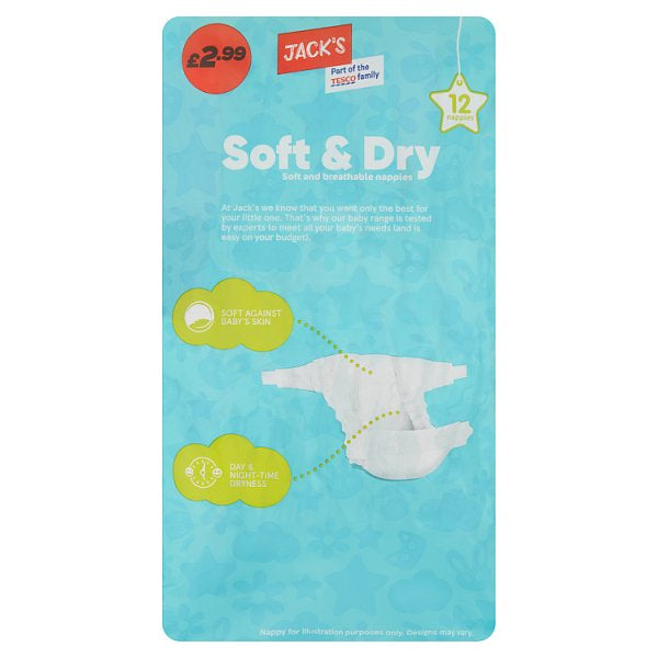 Jack's Soft & Dry Size 6 12 Nappies [PM £2.99 ]
