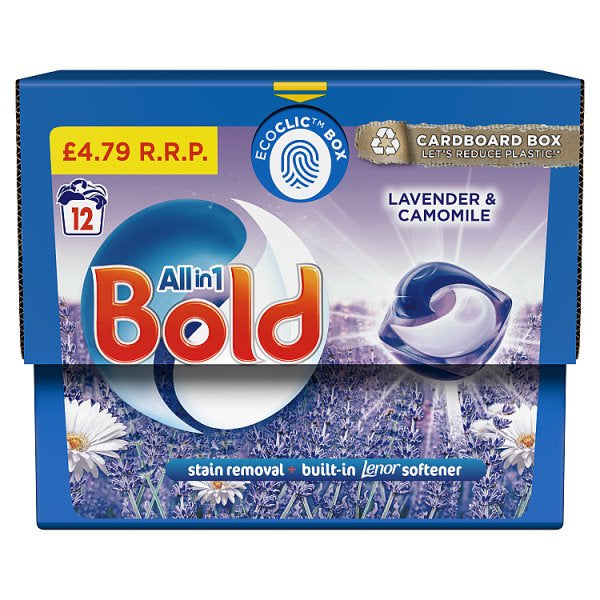 Bold All-in-1 PODS® Washing Liquid Capsules 12 Washes, Lavender & Camomile