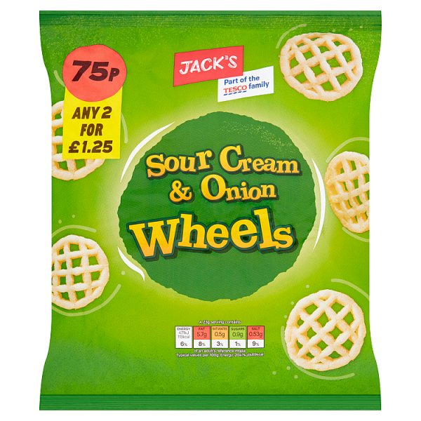 Jack's Sour Cream & Onion Wheels 70g [PM 75p 2 for £1.25 ]