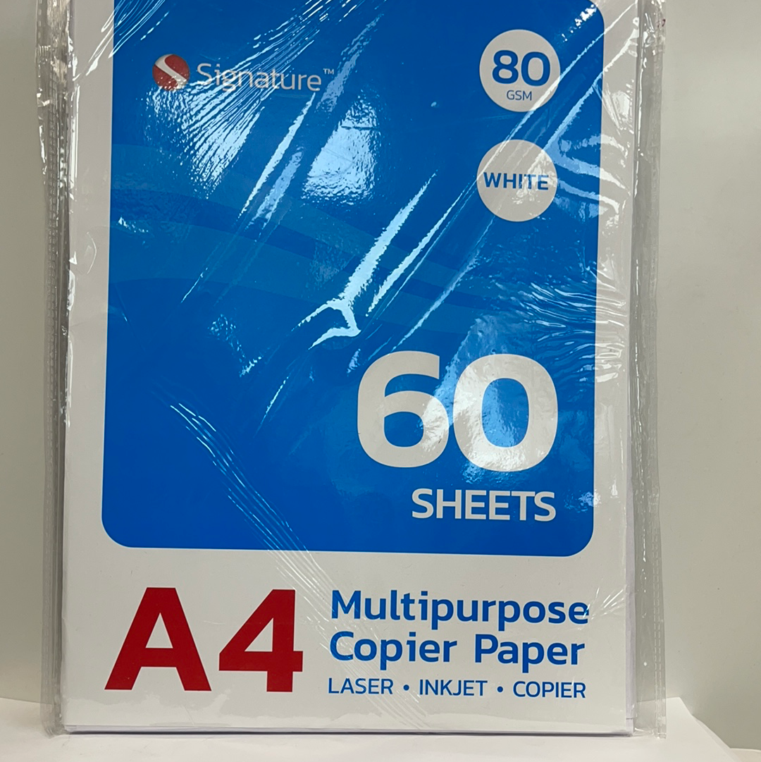 A4 Multipurpose Copier Paper 60 Sheets