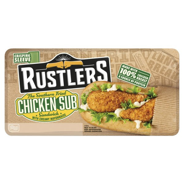 RUSTLERS The Southern Fried Chicken Sub Sandwich with Creamy Mayonnaise 158g