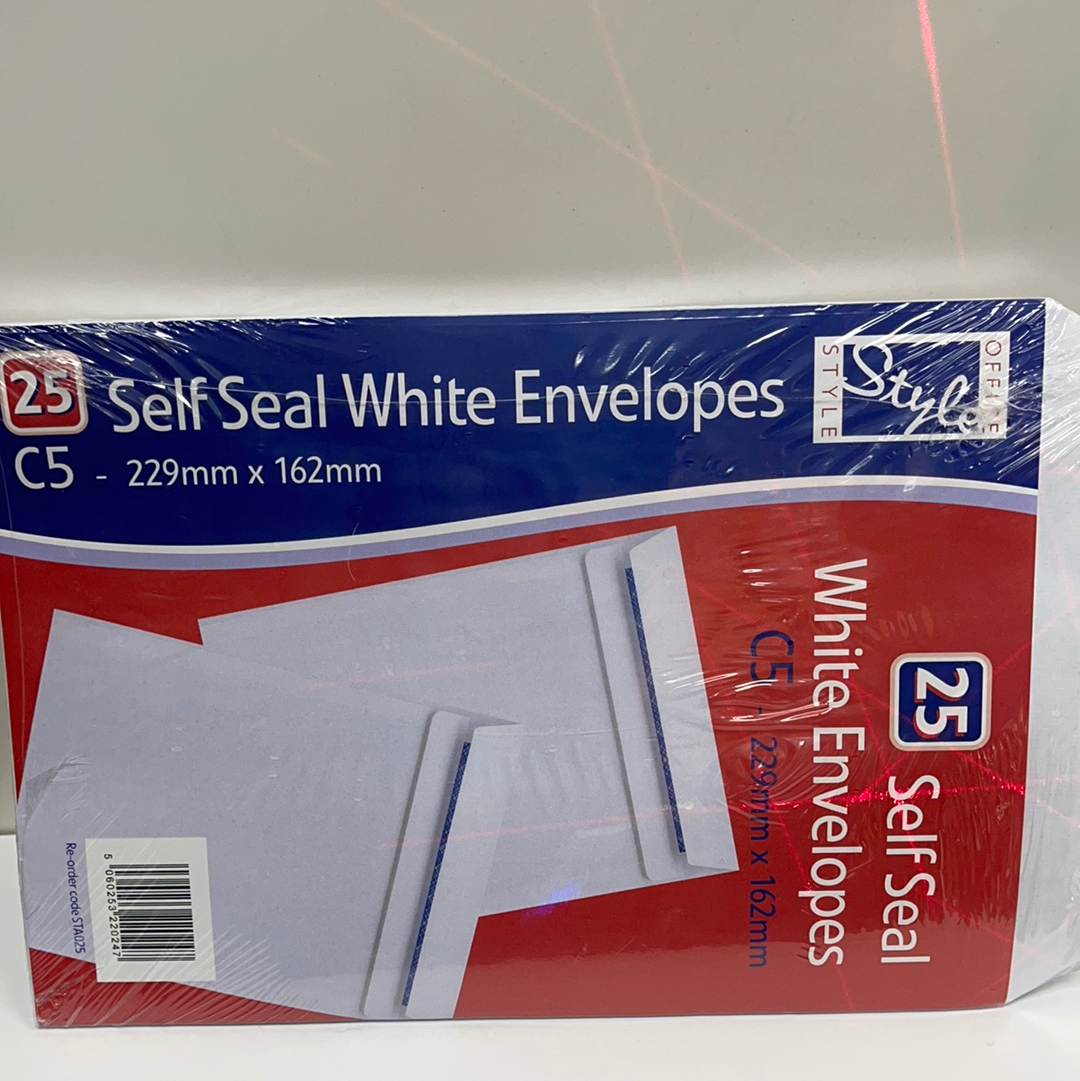 Self Seal White Envelope C5 25pk