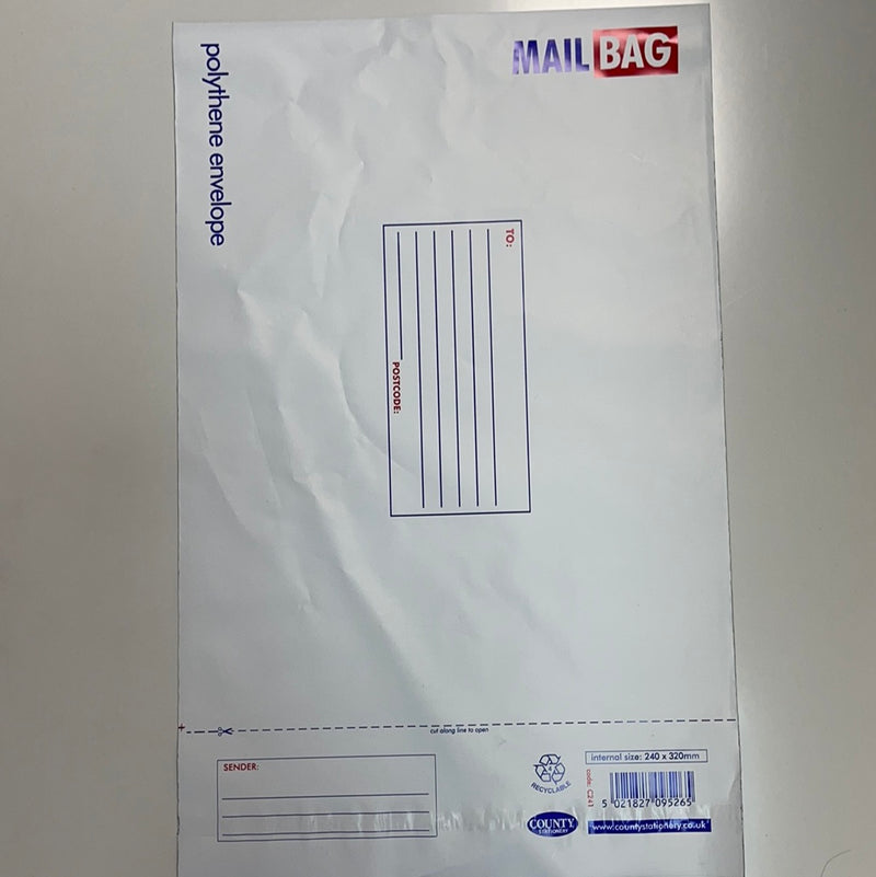 Polythene envelope mail Bag size 240x320mm