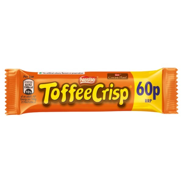 Toffee Crisp Milk Chocolate Bar 38g PMP 60p