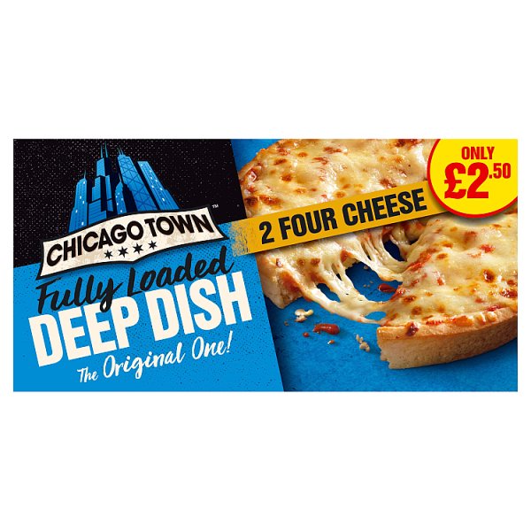 CHICAGO TOWN Fully Loaded Deep Dish Four Cheese Pizzas 2 x 148g (296g) [PM £2.50 ]
