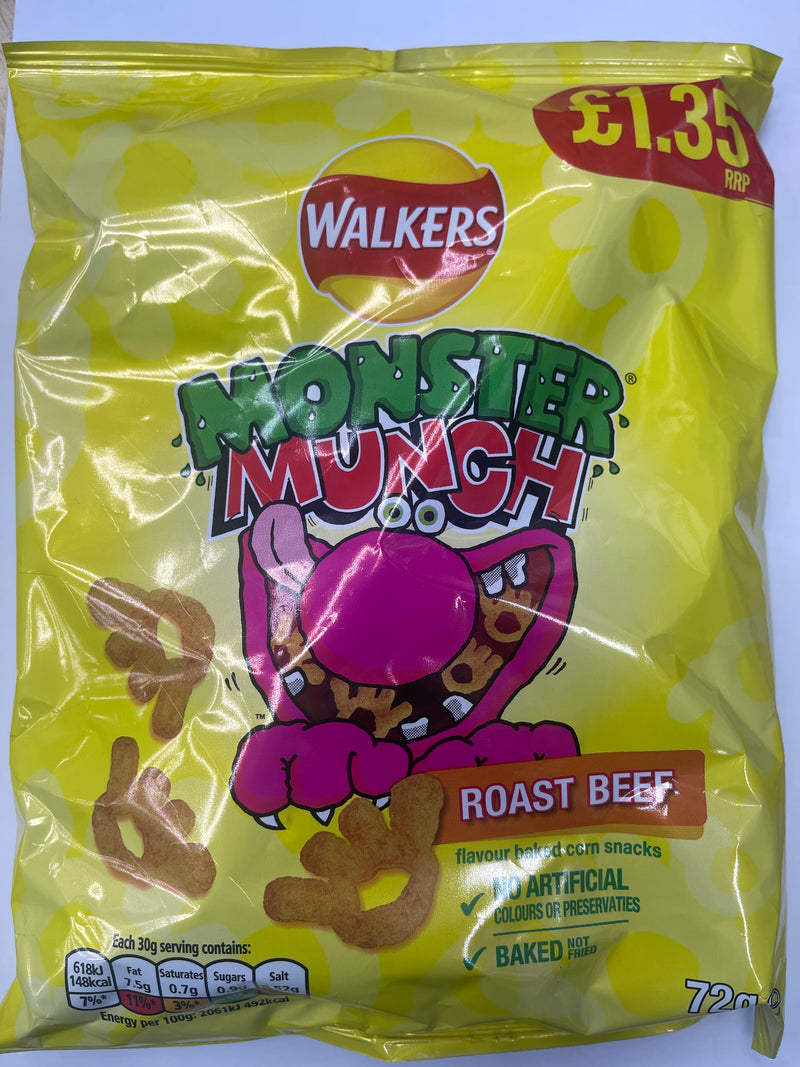 Walkers Monster Munch Roast Beef 72g