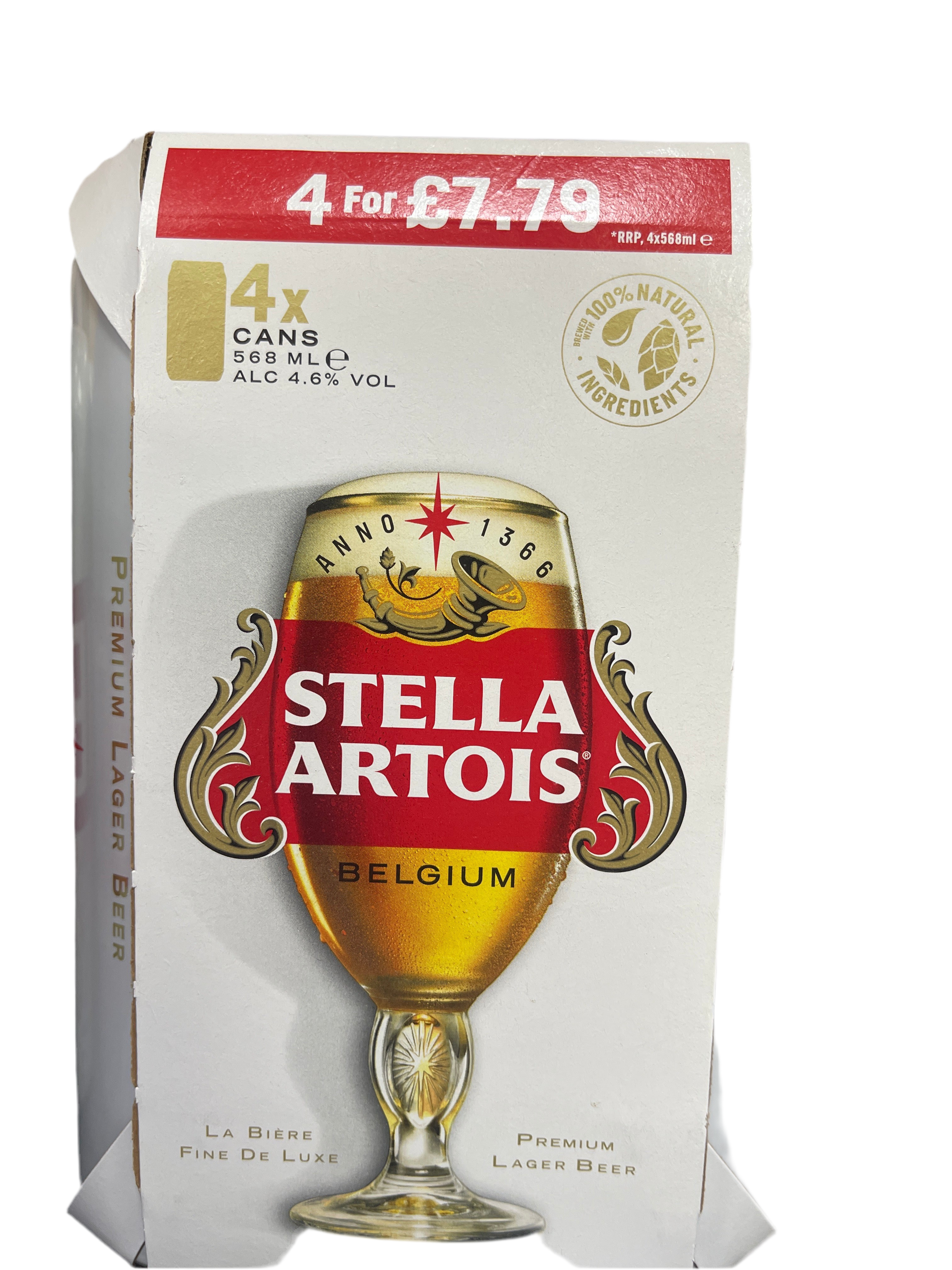 Stella Artois Premium Lager 4 x 568ml