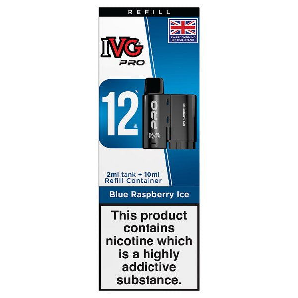 IVG Pro Refills Blue Raspberry Ice 12ml [Compliant vape ]
