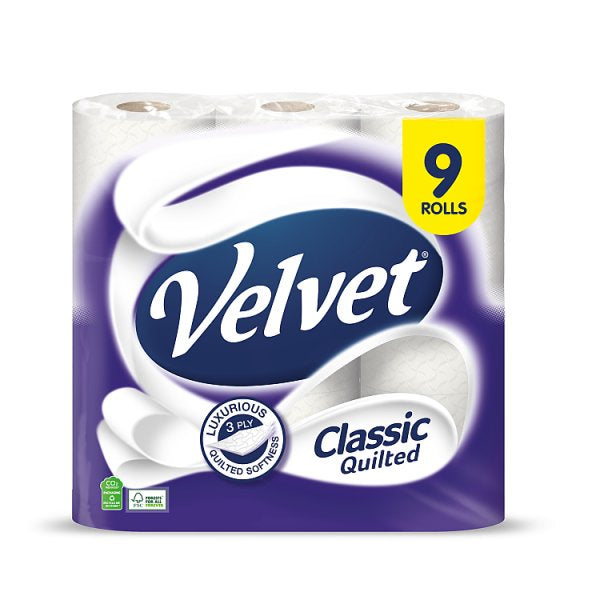 Velvet Classic Quilted Toilet Tissue 9 rolls