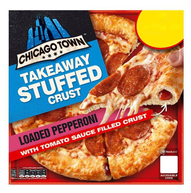 Chicago Town Takeaway Stuffed Crust Pepperoni Medium Pizza 490g
