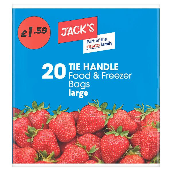 Jack's 20 Tie Handle Food & Freezer Bags Large [PM £1.59 ]