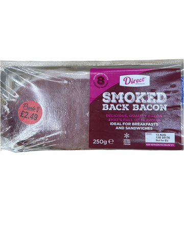 Direct Smoked Back Bacon 250g