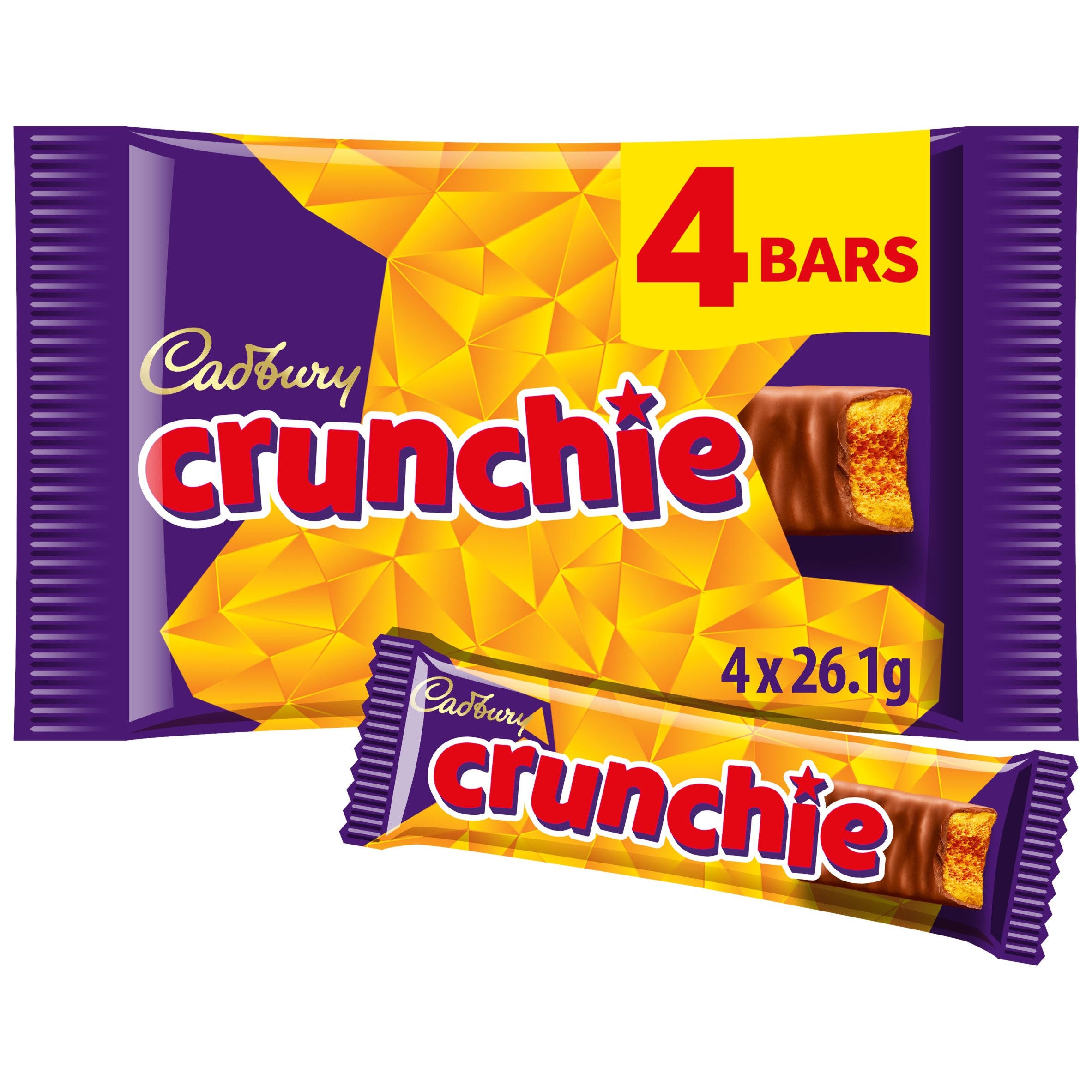 Cadbury Crunchie Chocolate Bar 4 Pack Multipack 104.4g