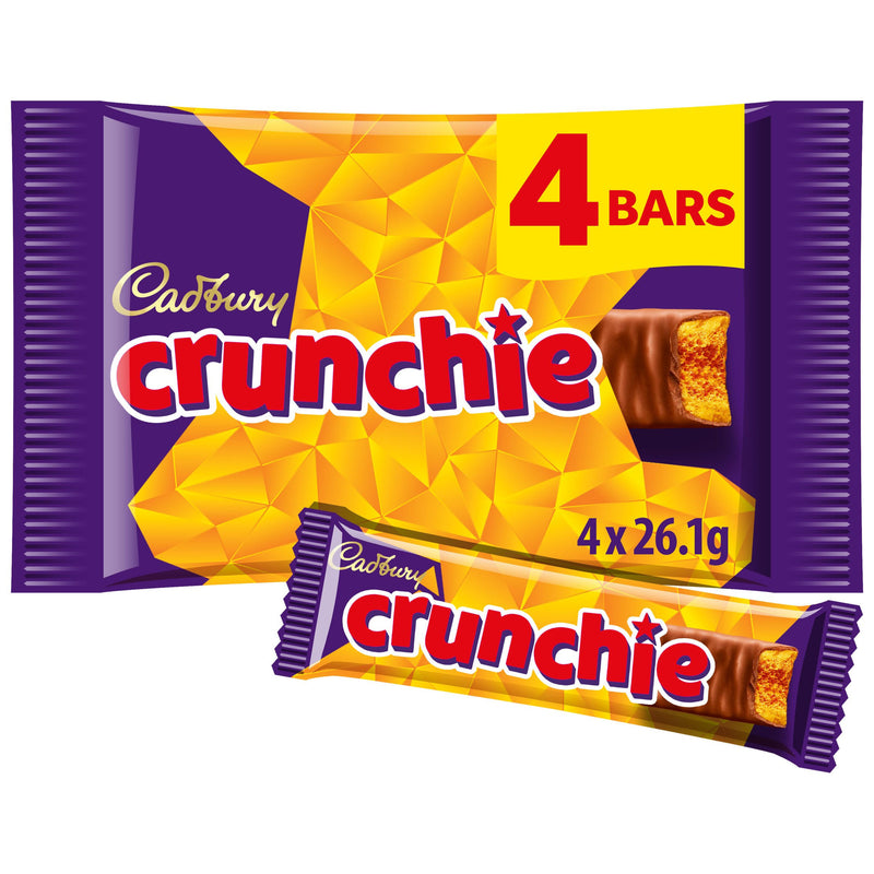 Cadbury Crunchie Chocolate Bar 4 Pack Multipack 104.4g