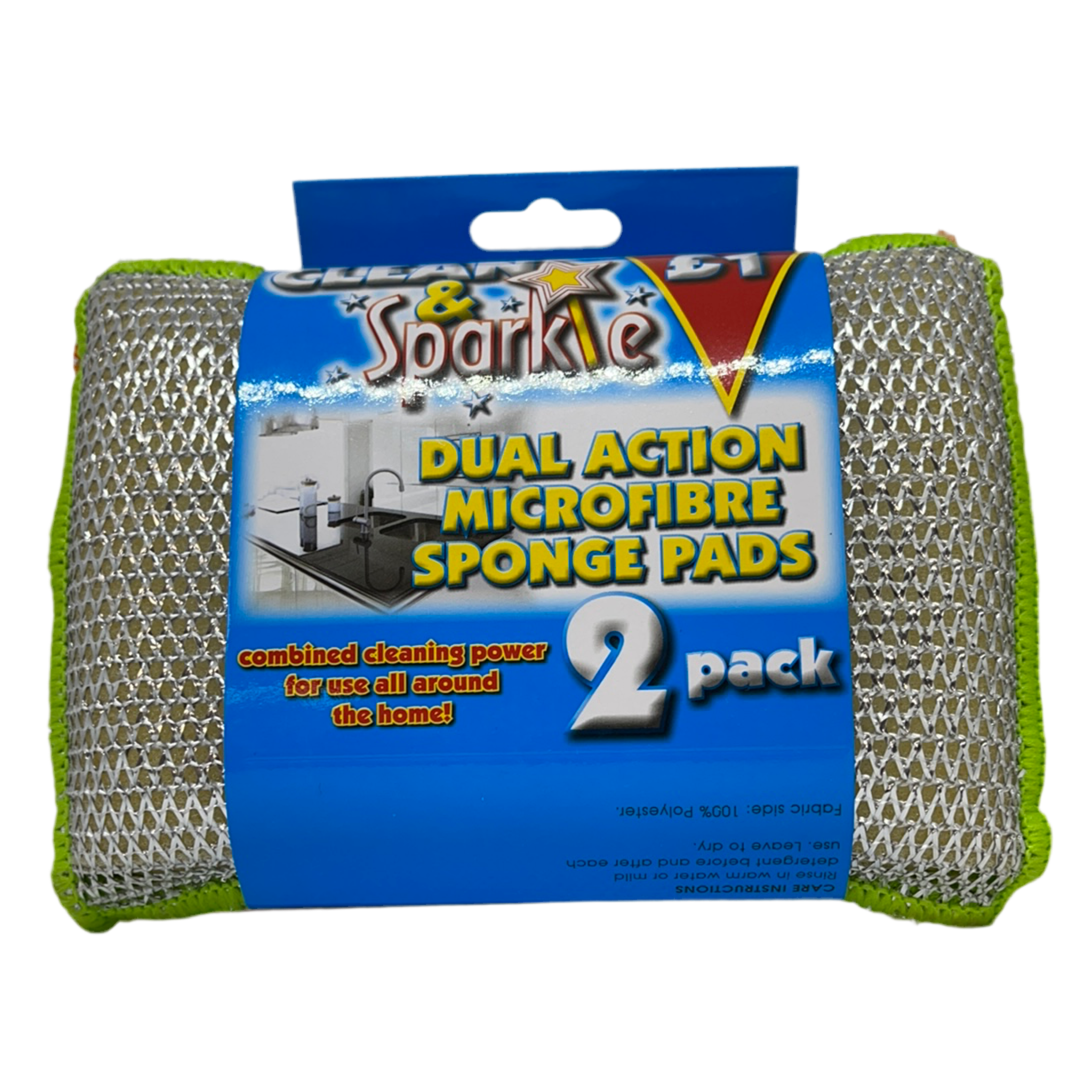 Clean & Sparkle Dual Action Microfibre Sponge Pads