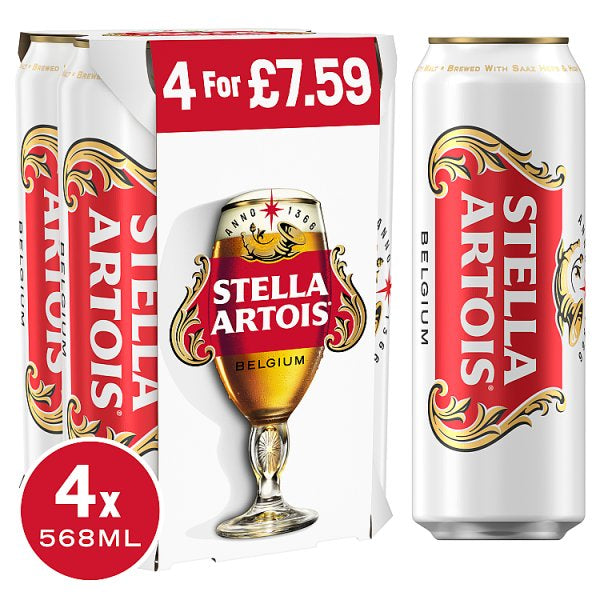 Stella Artois Premium Lager 4 x 568ml