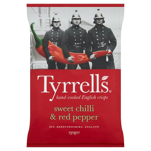 Tyrrells Hand-Cooked English Crisps Sweet Chilli & Red Pepper 150g