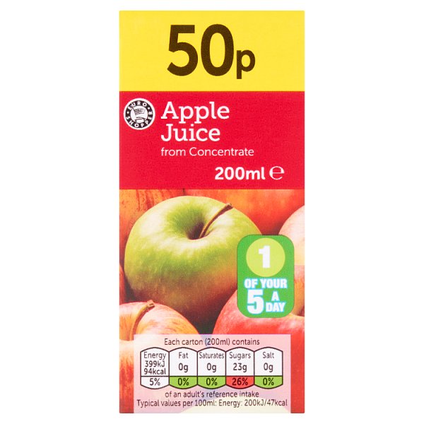 Euro Shopper Apple Juice from Concentrate 200ml