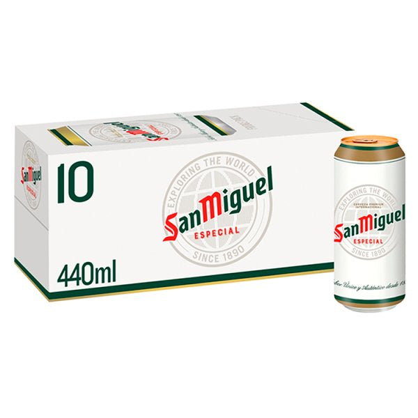 San Miguel Premium Lager Beer 10 x 440ml Cans