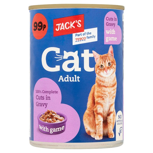 Jack's Cat Adult 100% Complete Cuts in Gravy with Game 415g