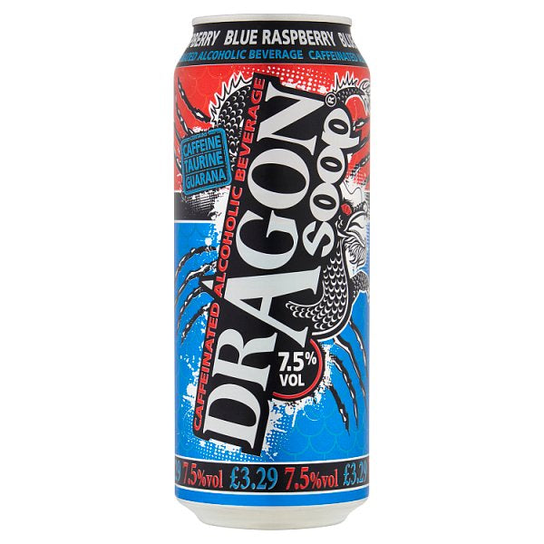 Dragon Soop Blue Raspberry Caffeinated Alcoholic Beverage 500ml