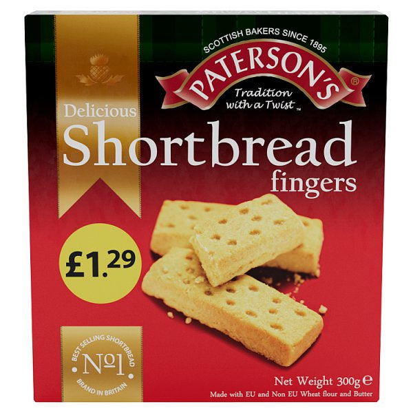 Paterson's Delicious Shortbread Fingers 300g [PM £1.29 ]