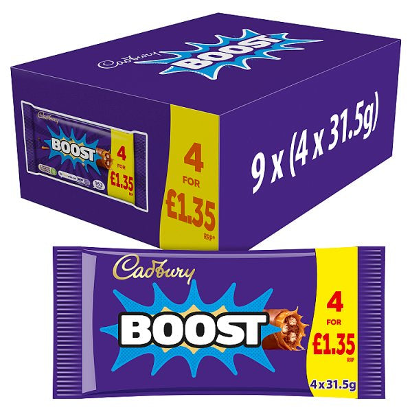 Cadbury Boost Chocolate Bar 4 Pack 126g
