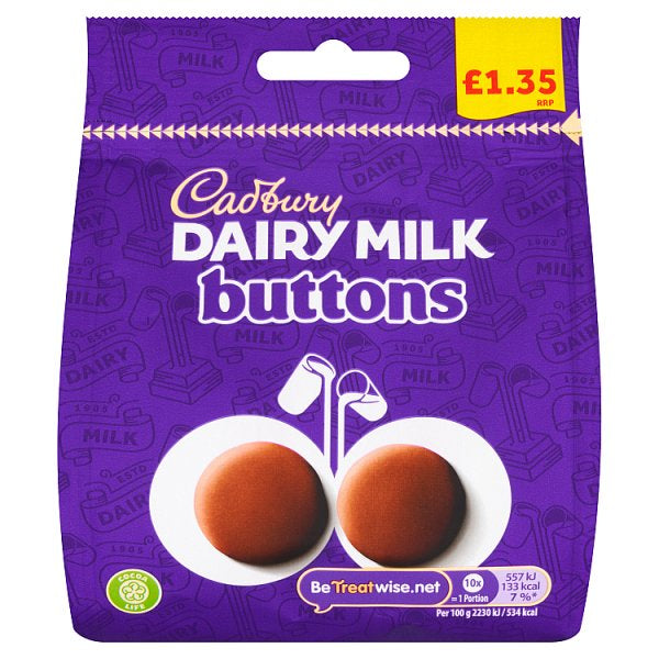 Cadbury Dairy Milk Buttons Chocolate Bag 95g [PM £1.35