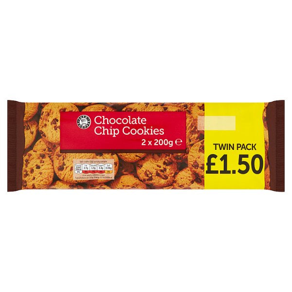 Euro Shopper Chocolate Chip Cookies 2 x 200g [PM £1.50 ]