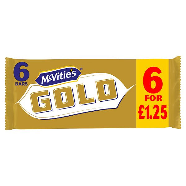 McVitie's Gold Caramel Flavour Biscuit Bars Multipack 6 x 18.3g, 110g