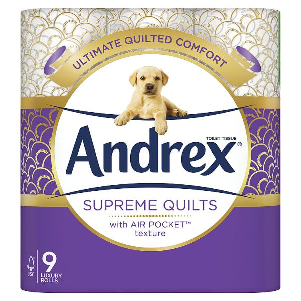 Andrex® Supreme Quilts Toilet Tissue, 9 Quilted Toilet Rolls