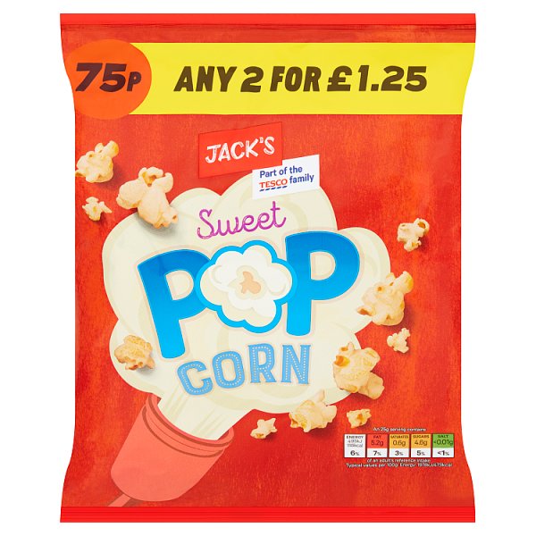 Jack's Sweet Popcorn 50g [PM 75p 2 for £1.25 ]