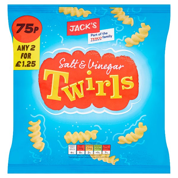 Jack's Salt & Vinegar Twirls 55g [PM 75p 2 for £1.25 ]