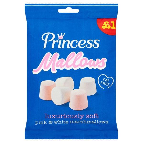 Princess Mallows Pink & White Marshmallows 150g [PM £1.00 ]