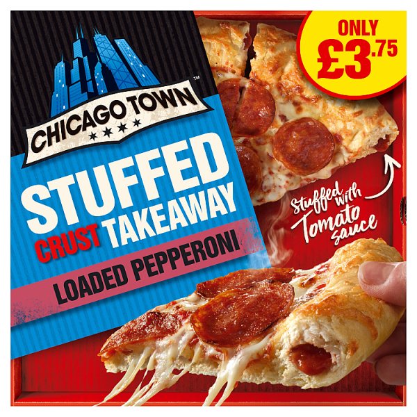 CHICAGO TOWN Stuffed Crust Takeaway Loaded Pepperoni 490g [PM £3.75 ]
