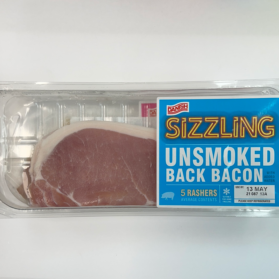 Sizzling unsmoked Back Bacon