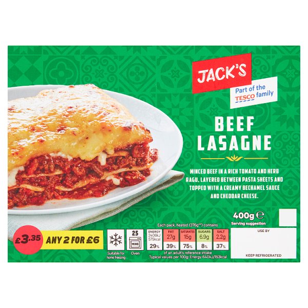 Jack's Beef Lasagne 400g
