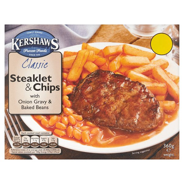 Kershaws Classic Steaklet & Chips 360g [PM £2.75