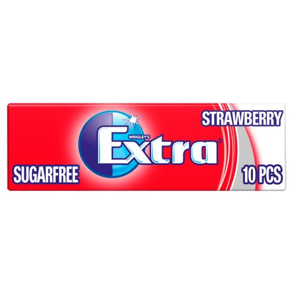 Extra Strawberry Chewing Gum Sugar Free 10 Pieces