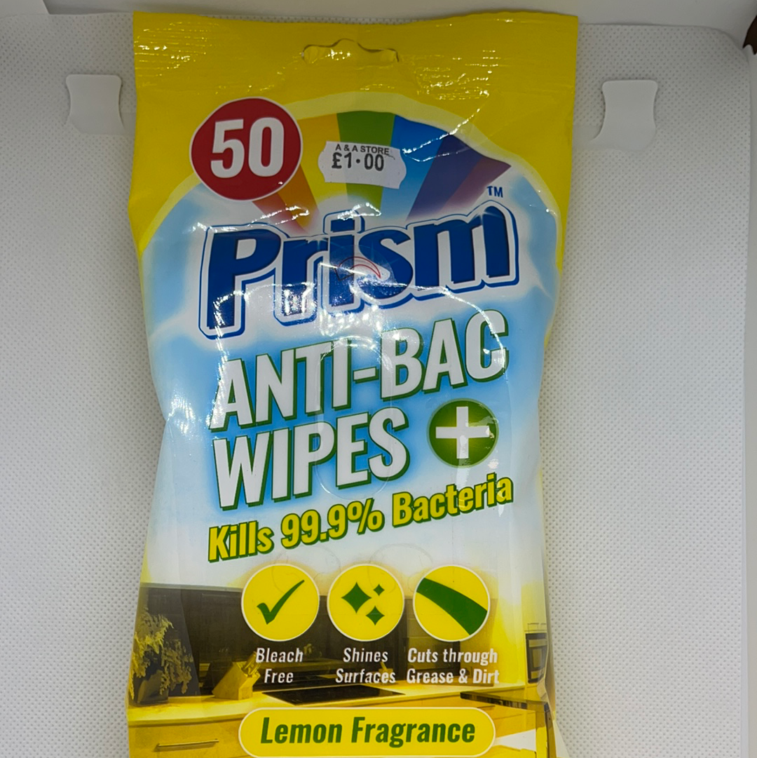 Prism Anti-Bac Wipes +Lemon