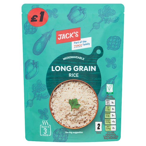 Jack's Microwaveable Long Grain Rice 250g [PM £1.00 ]