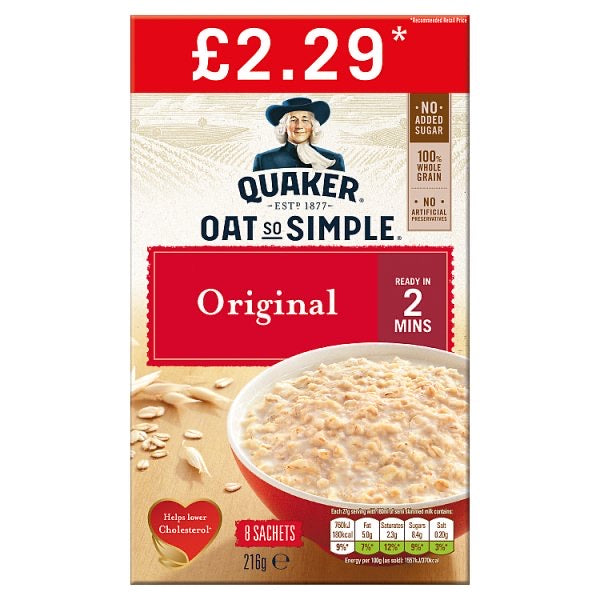 Quaker Oat So Simple Original Porridge Sachets £2.29