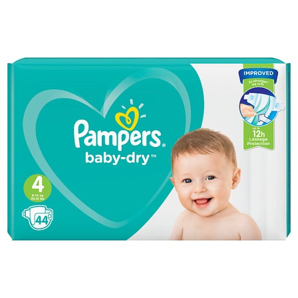 Pampers Baby-Dry Size 4 Nappies, 9-14kg,