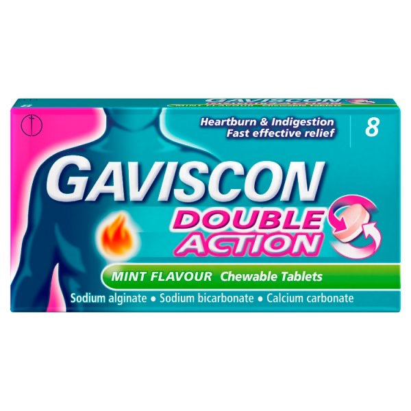 Gaviscon Double Action 8 Mint Flavour Chewable Tablets