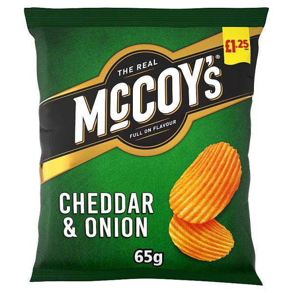 McCoy's Ridge Cut Cheddar & Onion Flavour Potato Crisps 65g