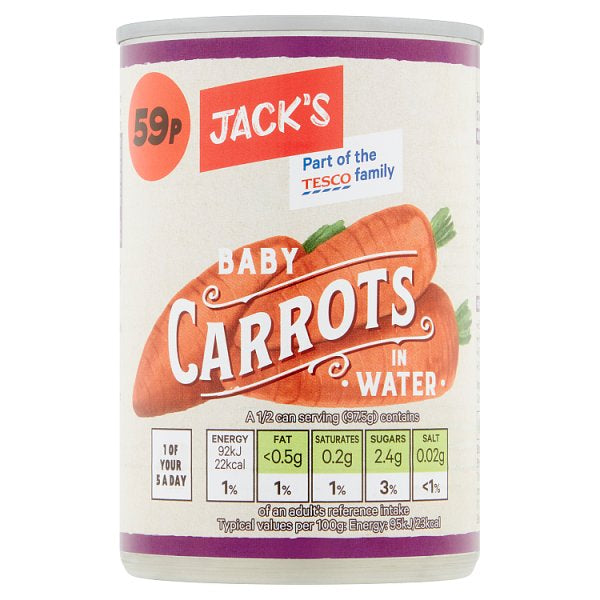 Jack's Baby Carrots in Water 300g [PM 59p ]