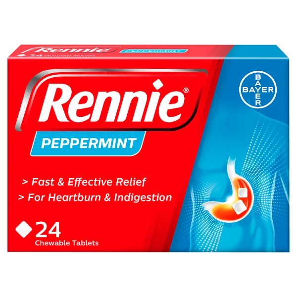 Rennie Peppermint 24 Chewable Tablets