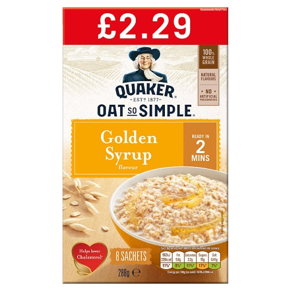 Quaker Oat So Simple Golden Syrup Porridge Sachets £2.29