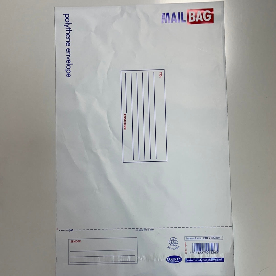 Polythene envelope mail Bag size 240x320mm